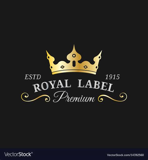 Crown Logo Template Luxury Corona Monogram Vector Image