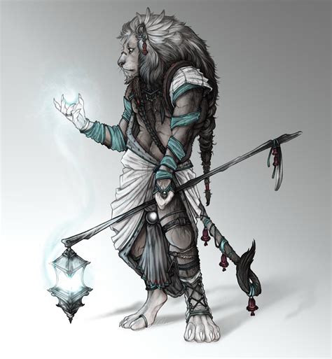 White Lion Light Keeper Catfolk Character Inspiration Character Art