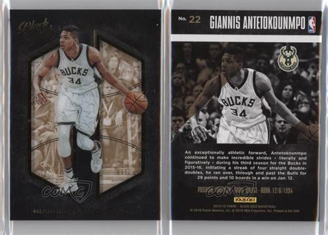 Maybe you would like to learn more about one of these? 2015 Panini Black Gold #22 Giannis Antetokounmpo Milwaukee Bucks Basketball Card | eBay
