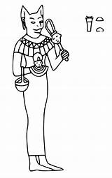 Bastet Egyptian Bast Cat Goddess sketch template