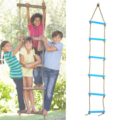 Tebru Outdoor Plastic Six Section Children Kids Rope Climbing Ladder
