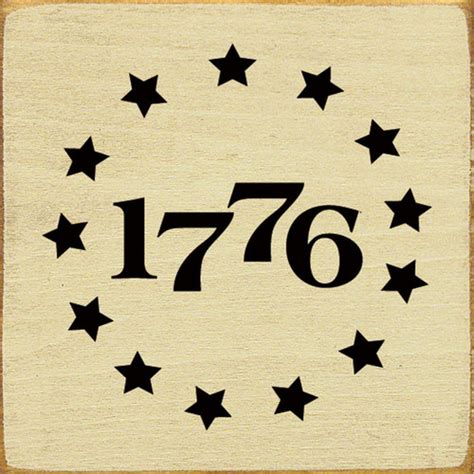 1776 With Circle Of 13 Stars Wood Sign 7x7 Country Marketplace