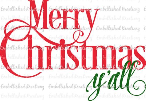 premium merry christmas y all christmas vinyl decal by embellishedkreationz on etsy