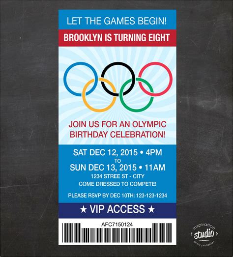 Olympics Birthday Party Invitations