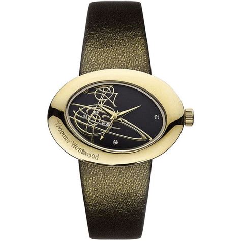 Vivienne Westwood Women S Gold Oval Watch Vivienne Westwood Fashion Watches Black Leather Watch