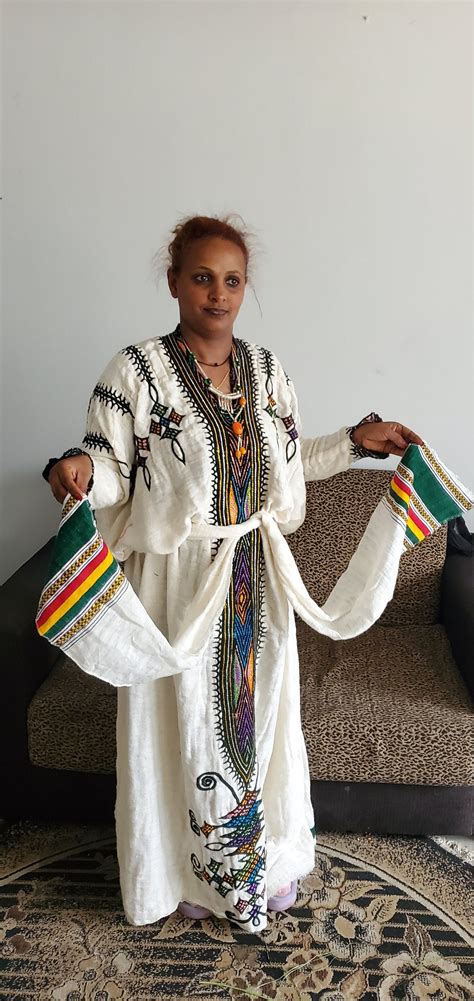Ethiopian Traditional Gonder Dress Kamis ቀሚስ With One Etsy