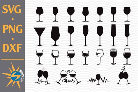 Wine Glasses Svg Png Dxf Digital Files Include 761893 Cut Files