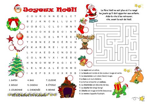 Mots Cachés Labyrinthe Noël Jeux Noel Vocabulaire De Noel