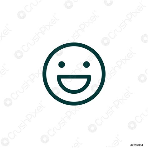 Smile Icon In The Circle Happy Face Icon Emotion Symbol Stock