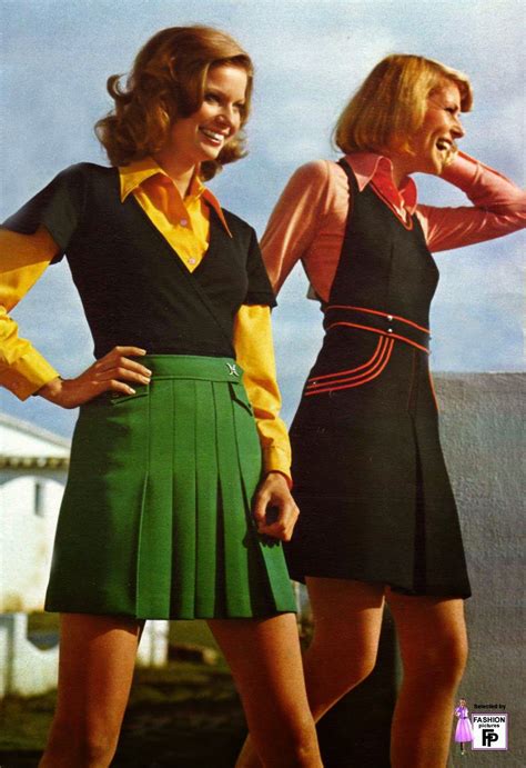 Vintage Everyday Colorful Womens Street Fashions In The Early 1970s