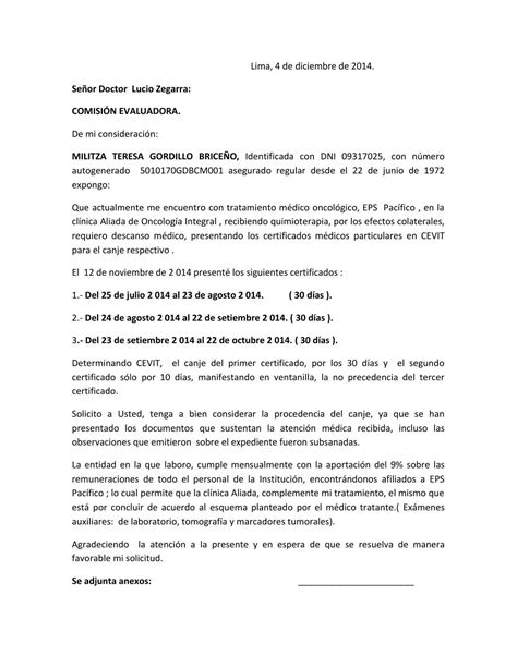 Formato De Carta Explicativa Para El Seguro