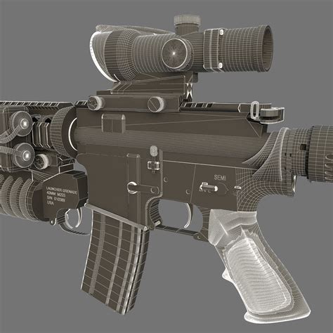 3d M4a1 Acog Grenade