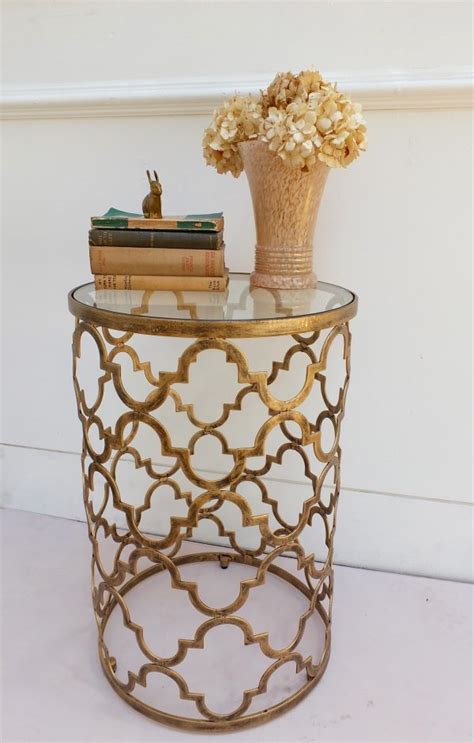 Gold Metal Drum Table House Of Indi