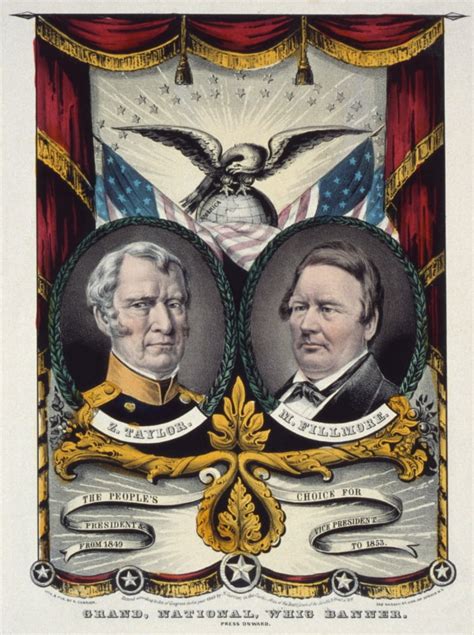 1848 Campaign Banner For Whig Party Promoting Zachary Taylor And His