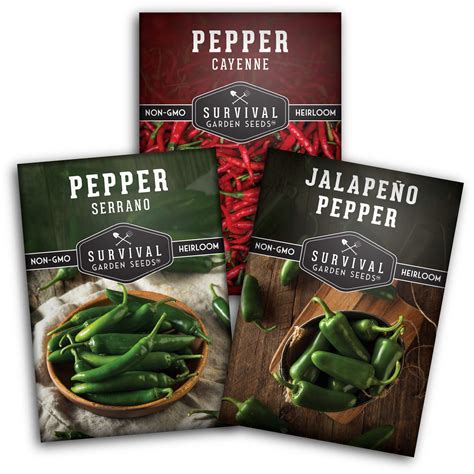 Buy Hot Pepper Collection Seed Vault Cayenne Jalapeño Serrano Seed