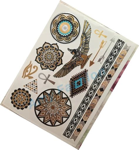 henna tattoo flash gold metallic henna fake tatoo temporary stickers arabic golds glitter