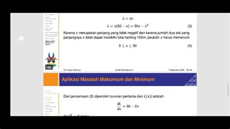 Kalkulus Pekan 12 Aplikasi Turunan YouTube