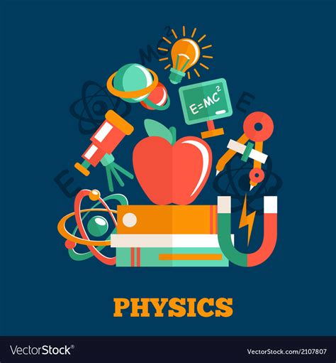 Physics Science Flat Design Royalty Free Vector Image