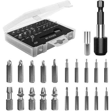 Damaged Screw Extractor Set22 Pcs Stripped Screw Extractor Kit Hss