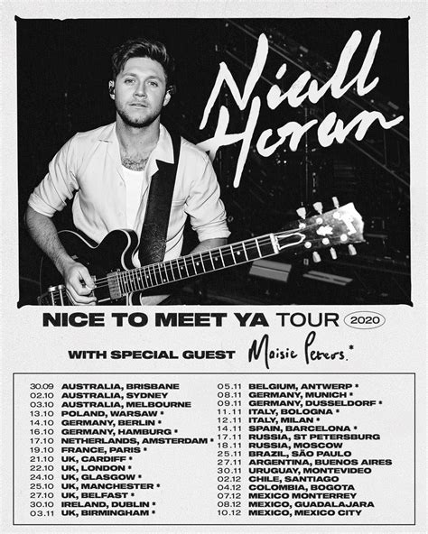 Niall Horan Announces Uk And European Nice To Meet Ya Tour Dates
