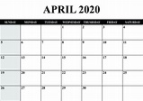 Free Blank April 2020 Calendar Printable in PDF, Word, Excel ...