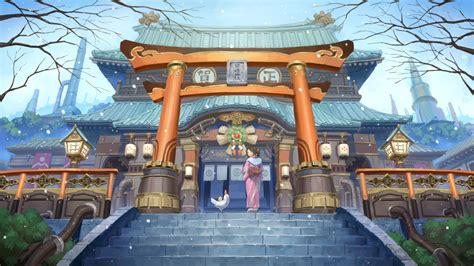Anime Temple Hd Wallpaper