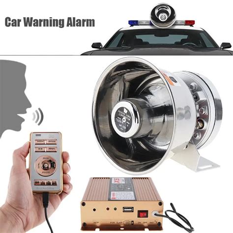 Universal 12v 200w 18 Tone Car Warning Alarm Police Siren Horn Pa