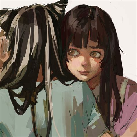 Safebooru 2girls Black Hair Blue Robe Brown Hair Danganronpa Series Danganronpa 2 Goodbye