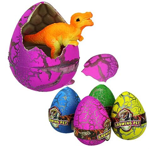 5pcs Large Colorful Water Hatching Inflation Dinosaur Egg Dinosaur Toy Watercolor Cracks Grow