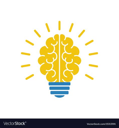 Light Bulb Brain Icon Royalty Free Vector Image