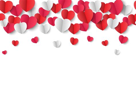 Valentines Day Background Paper Hearts On White Background 2127706