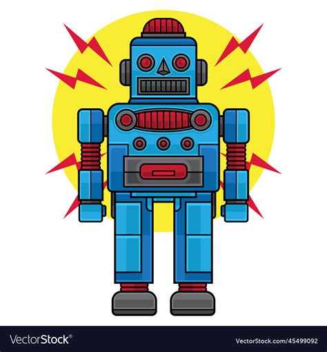 Retro Robot Design Royalty Free Vector Image Vectorstock