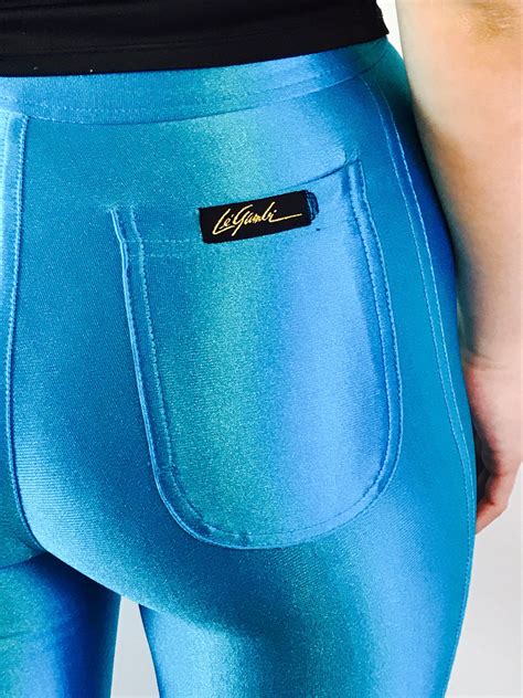 For Ren Spandex Disco Pants Le Gambi Pants Vintage S Aqua Blue