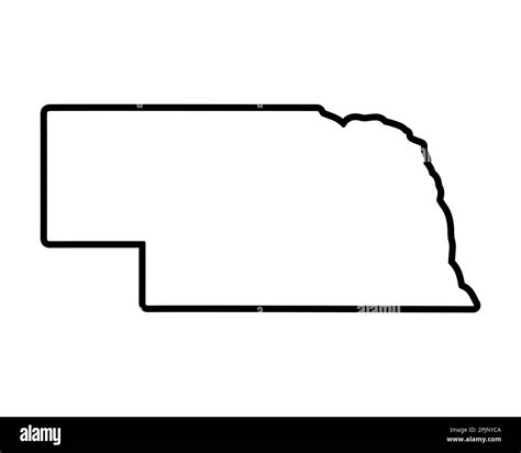 Nebraska State Map Us State Map Nebraska Outline Symbol Vector
