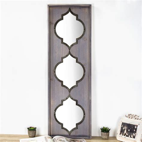 Wilner Whitewashed Rustic Wood Accent Mirror Wall Vanity Wall Mirror