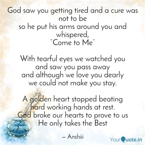 God Saw You Getting Tired God Saw You Getting Tired A Cure Was Not To