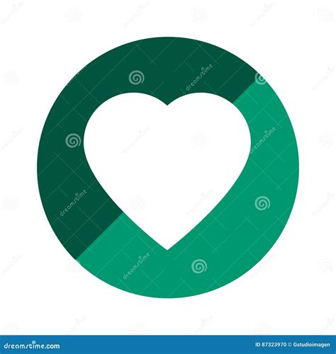 Color Circular Emblem With Heart Icon Stock Vector Illustration Of