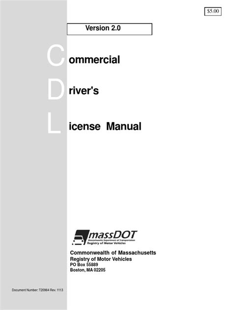 Massachusetts Cdl Manual Massachusetts Cdl Handbook Drivers