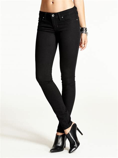 Low Rise Power Skinny Jeans With Black Silicone Rinse