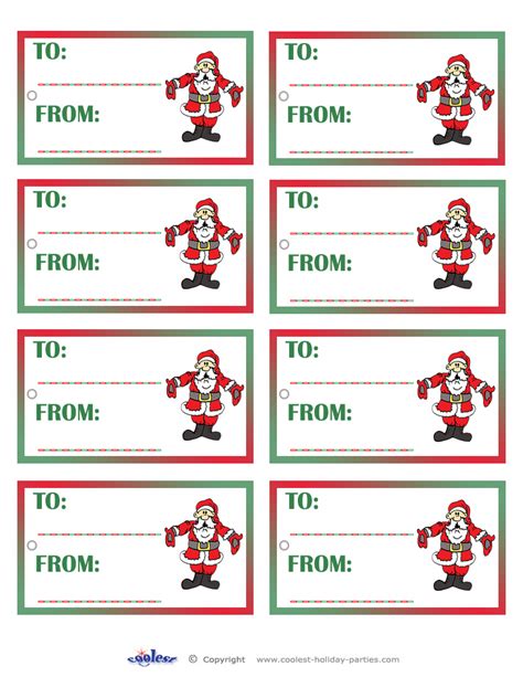 Santa Gift Tags Printable Printable Word Searches