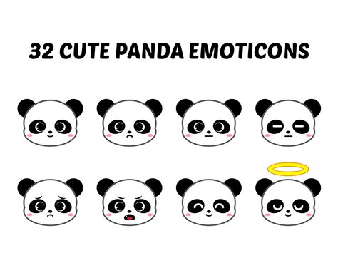 Set Of Cute Panda Emoticons By Miracle Valentine On Dribbble