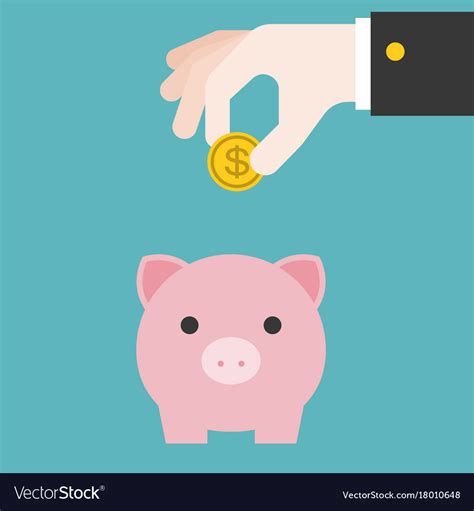 Save Money In Piggy Bank Royalty Free Vector Image