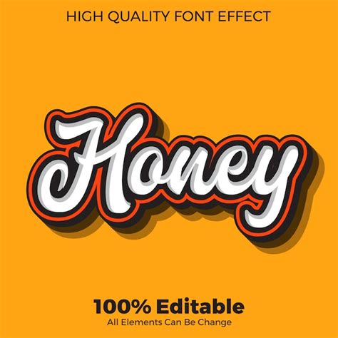 Premium Vector Honey Script Text Style Editable Font Effect
