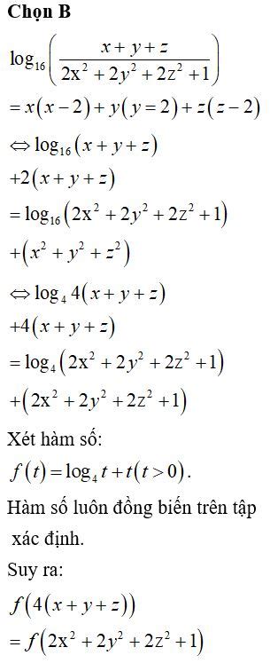 cho các số thực x y z thỏa mãn điều kiện log 16 x y x 2x 2 2y 2 2z 2 1 x x 2 y