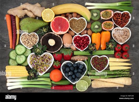 Super Food Concept For A Healthy Diet With Fruit And Vegetables Dairy