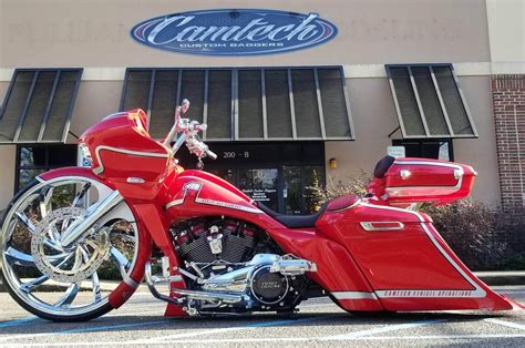 32″ Red CVO Road Glide | Camtech Custom Baggers | Bike, Motorcycle, Chopper