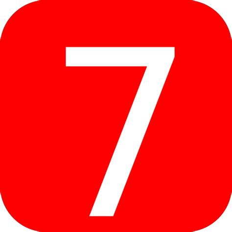 Red Rounded Square With Number 7 Png Svg Clip Art For Web Download