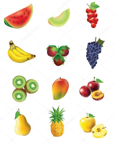 Conjunto De Frutas Y Hortalizas Vector Gráfico Vectorial © Itmuryn