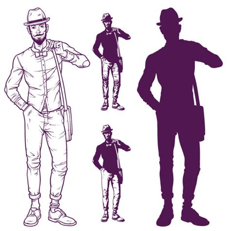 Crazy Looking Guy Silhouettes Illustrations Royalty Free Vector