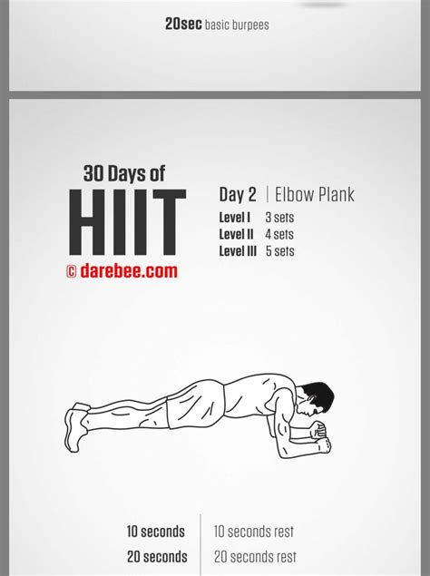 Pin By Ashley Hall On My Things 30 Days Of Hiit Hiit Darebee